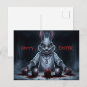 Poscards Happy Easter Lapin Oeuf Horror 03 ポストカード (正面/裏面)