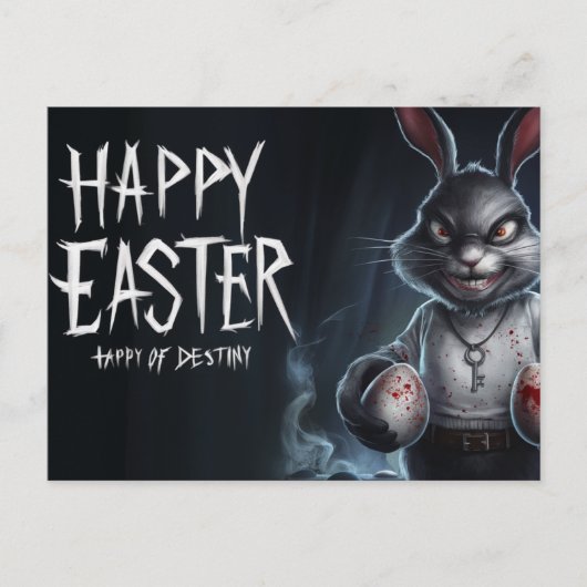 Poscards Happy Easter Lapin Oeuf Horror 07 ポストカード (正面)