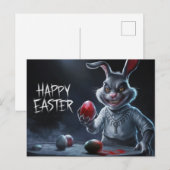 Poscards Happy Easter Lapin Oeuf Horror 09 ポストカード (正面/裏面)