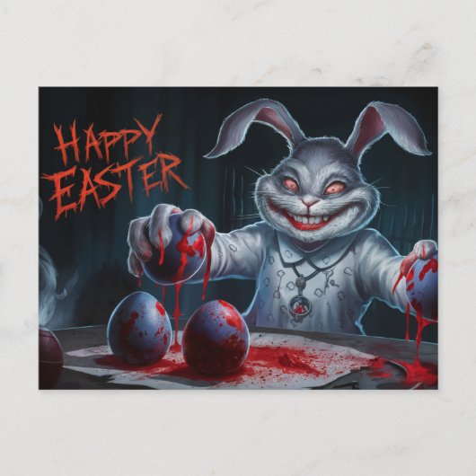Poscards Happy Easter Lapin Oeuf Horror 12 ポストカード (正面)