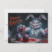 Poscards Happy Easter Lapin Oeuf Horror 12
