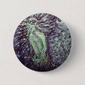 Poseidonの青いギリシャの神の超現実的な絵画 缶バッジ (正面)