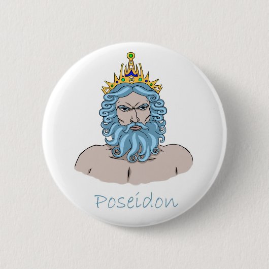 Poseidon - Greek God Badge 缶バッジ (正面)