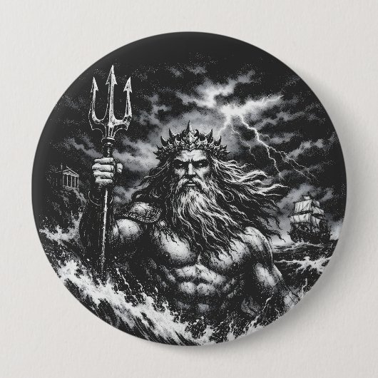 Poseidon — Lord of the Deep by BurnsInHell 缶バッジ (正面)