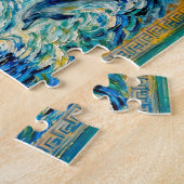 Poseidon on Sea Rocks with Trident and Dolphins ジグソーパズル (側面)