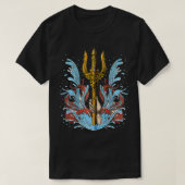 Poseidon Trident Ancient Greek God Mythology Greek Tシャツ (デザイン正面)