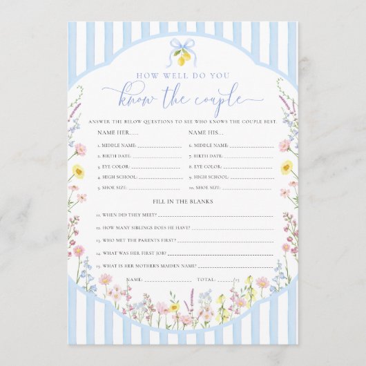 Posey How Well Do You Know The Couple Game 招待状 (正面)