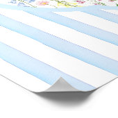 Posey Wildflower Blue Bow ベビーシャワーのウェルカム ポスター (角)