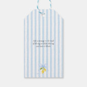 Posey Wildflower Blue Bow Bridal Shower ギフトタグ (裏面)