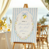 Posey Wildflower Blue Bow Bridal Shower Welcome ポスター