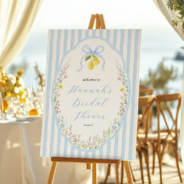 Posey Wildflower Blue Bow Bridal Shower Welcome ポスター