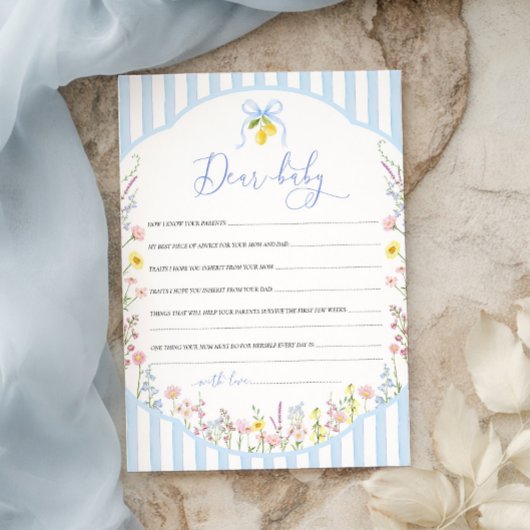 Posey Wildflower Dear Baby ゲーム 招待状