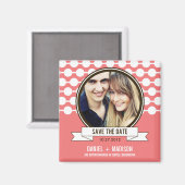 Poshカップルは日付磁石を保存 – ピンク マグネット (正面/裏面)