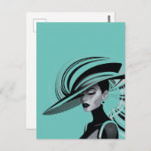 POSHシック・コレクション#1 (ティール（緑がかった色）)はがき ポストカード (正面/裏面)