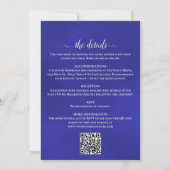 Posh書道青王室のバラQRコード結婚s 招待状 (裏面)