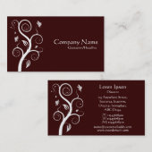 Posh植物 – ダークブラウン330000の上に白(金ゴールド) 名刺 (正面/裏面)