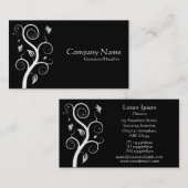 Posh植物 – 白オンブラック(金ゴールド) 名刺 (正面/裏面)