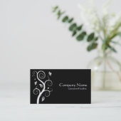 Posh植物 – 白オンブラック(金ゴールド) 名刺 (スタンド正面)