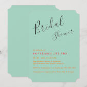 Posh ミニマル Bridal Shower Invitation 招待状 (正面/裏面)