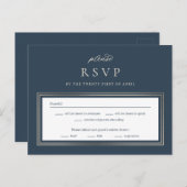 Posh 縁ど Wedding RSVP Reply Response Card ポストカード (正面/裏面)