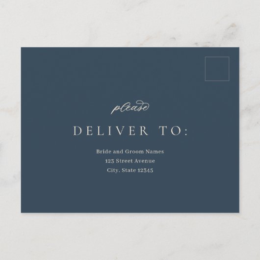 Posh 縁ど Wedding RSVP Reply Response Card ポストカード (裏面)