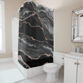 Posh Bathroom Decor | Black Agate シャワーカーテン (インサイチュ)