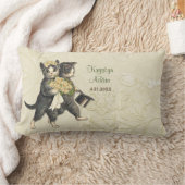 Posh Cats結婚アイボリー – 腰枕 ランバークッション (ブランケット)