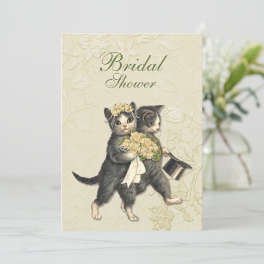 Posh Cats Bridal Shower Invitation 招待状 (スタンド正面)