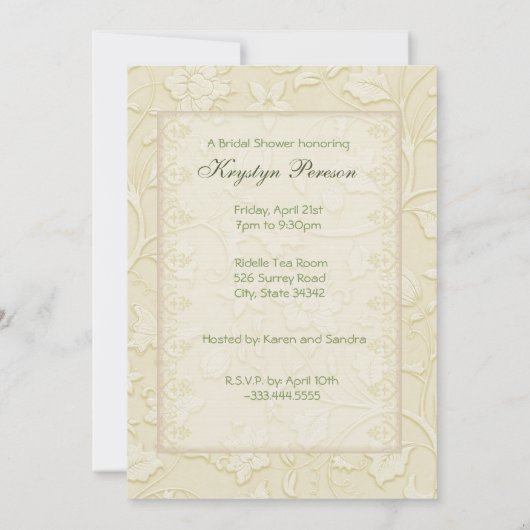 Posh Cats Bridal Shower Invitation 招待状 (裏面)