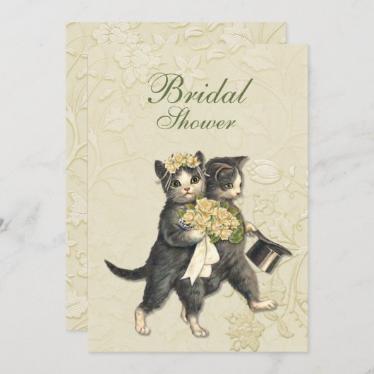 Posh Cats Bridal Shower Invitation 招待状 (正面/裏面)