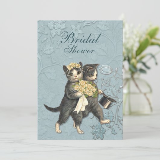 Posh Cats Bridal Shower Invitation 招待状 (スタンド正面)