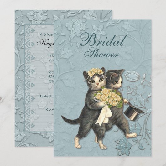 Posh Cats Bridal Shower Invitation 招待状 (正面/裏面)