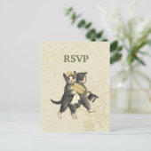 Posh Cats Wedding RSVP インビテーションポストカード (スタンド正面)