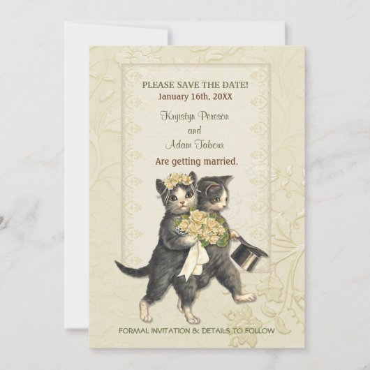 Posh Cats Wedding Save the Date セーブザデート (正面)