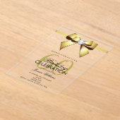 Posh Gem Bow & Ribbon 60th Birthday アクリル招待状 (レイダウン)