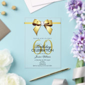 Posh Gem Bow & Ribbon 60th Birthday アクリル招待状 (インサイチュ (ウェディング))
