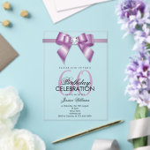 Posh Gem Bow & Ribbon 60th Birthday アクリル招待状 (インサイチュ (ウェディング))