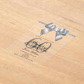 Posh Gem Bow & Ribbon 60th Birthday アクリル招待状 (レイダウン)