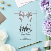 Posh Gem Bow & Ribbon 60th Birthday アクリル招待状 (インサイチュ (ウェディング))
