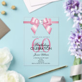 Posh Gem Bow & Ribbon 60th Birthday アクリル招待状 (インサイチュ (ウェディング))