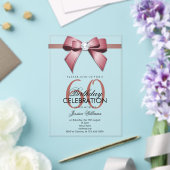 Posh Gem Bow & Ribbon 60th Birthday アクリル招待状 (インサイチュ (ウェディング))