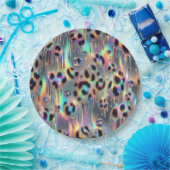 Posh Glam Opal Leopard Print Paper Plates ペーパープレート (パーティー)