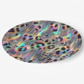 Posh Glam Opal Leopard Print Paper Plates ペーパープレート (アングル)