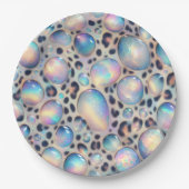 Posh Glam Opal Leopard Print Paper Plates ペーパープレート (正面)