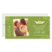 Posh Green Irishの結婚写真Save the Date Card