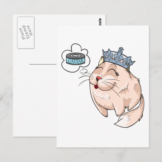 Posh Kitty Dreaming of Caviar ポストカード (正面/裏面)