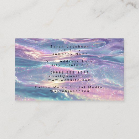 Posh Luxury Opal Iridescent Style 名刺 (裏面)