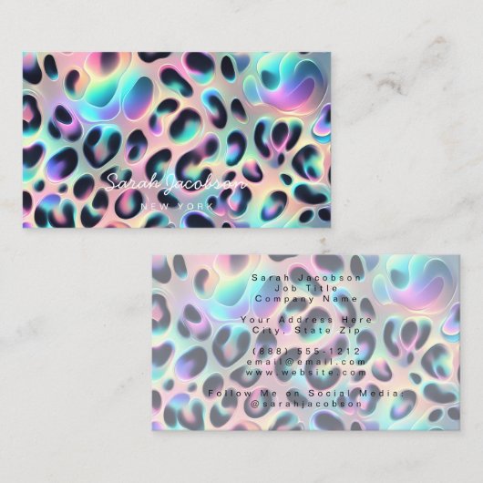 Posh Luxury Opal Iridescent Style 名刺 (正面/裏面)