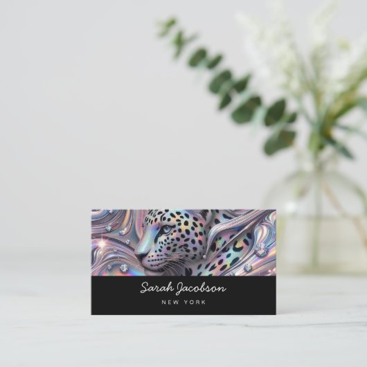 Posh Luxury Opal Iridescent Style 名刺 (スタンド正面)