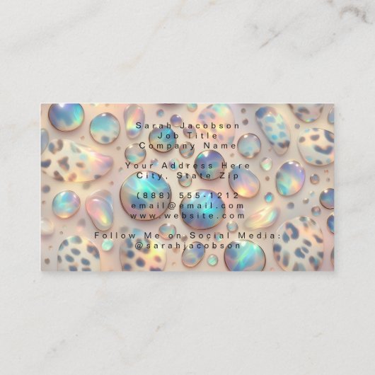 Posh Luxury Opal Iridescent Style 名刺 (裏面)